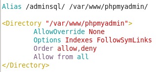 phpmyadmin alias